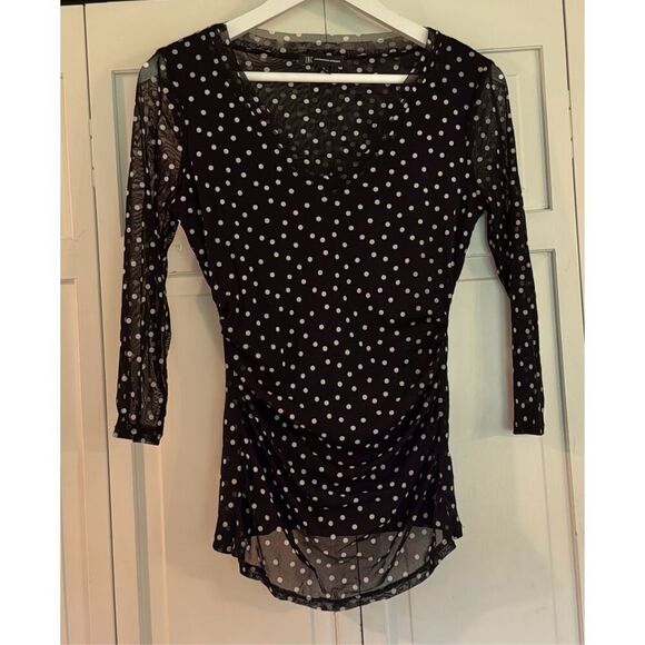 I.N.C. International concepts polka dot ruched neck blouse s - Picture 8 of 8